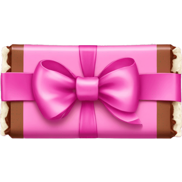 Pink chocolate bar with ribbon  emoji