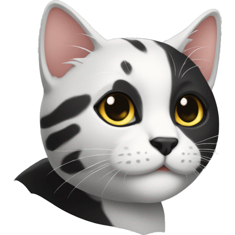 Gatita de color blanco y negro emoji