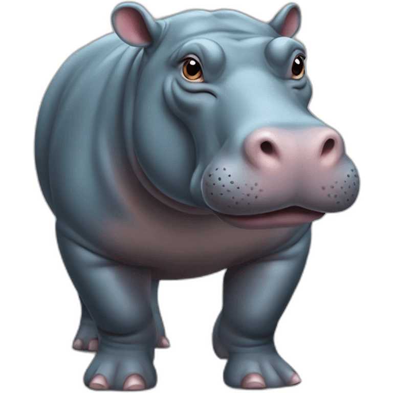 realistic hippo full body emoji