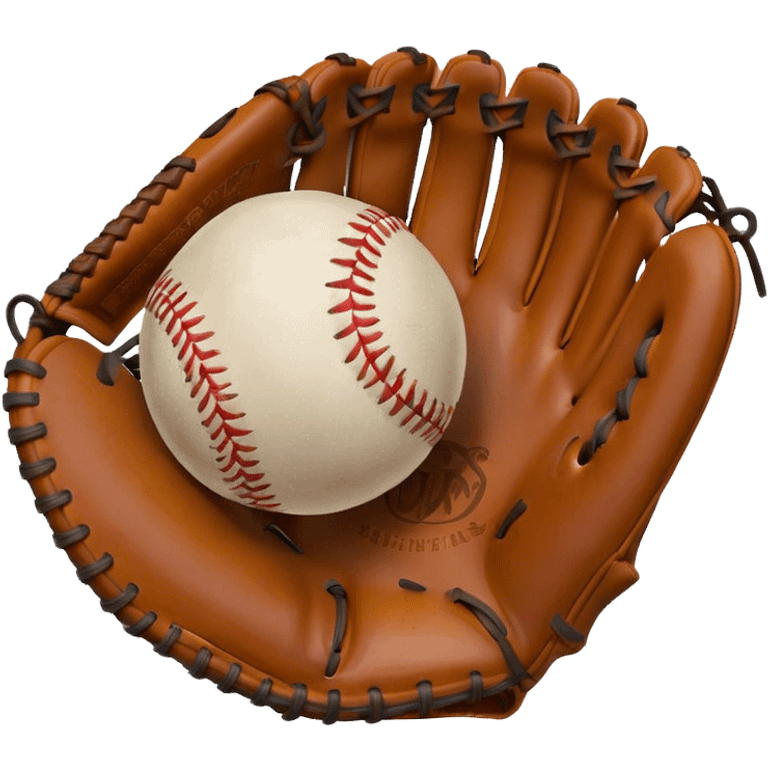 Baseball in baseball glove in pitchers hand emoji