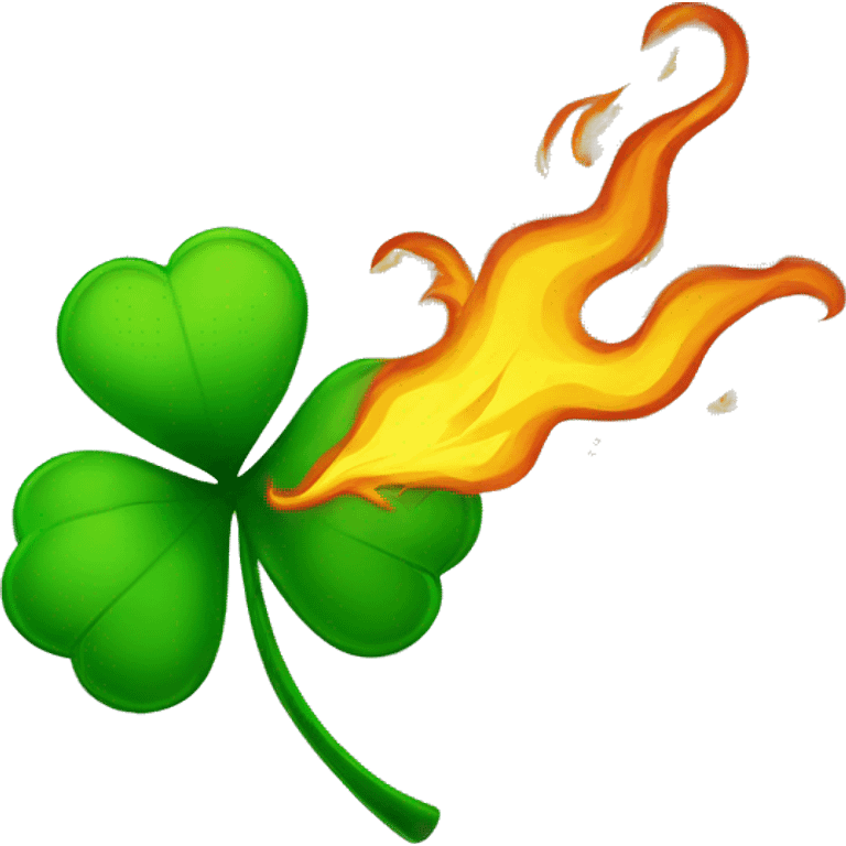 four leaf clover on fire emoji