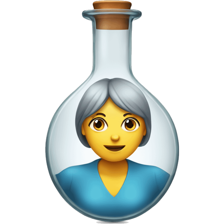 woman head on ehrlenmeyer flask emoji