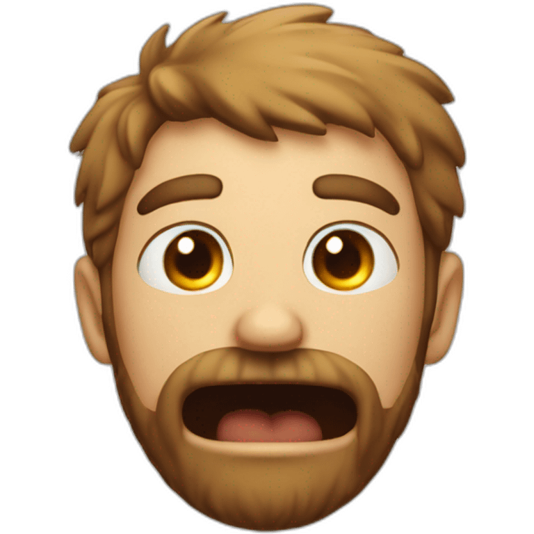 A hairy man with a boil, reacting in surprise emoji