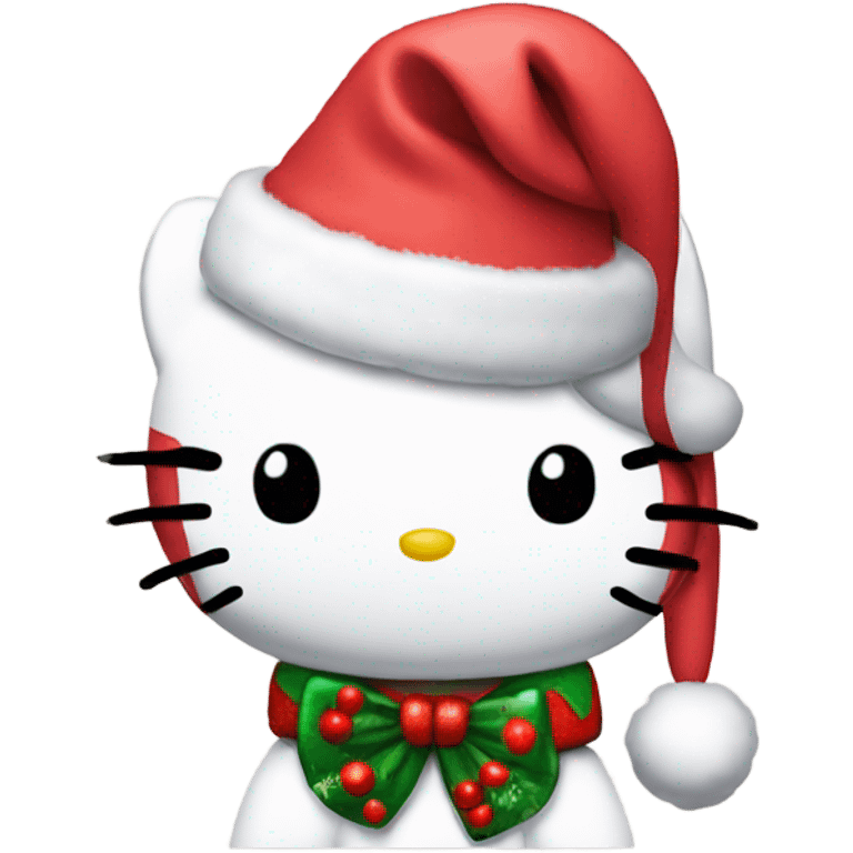 hello kitty con gorro de navidad  emoji