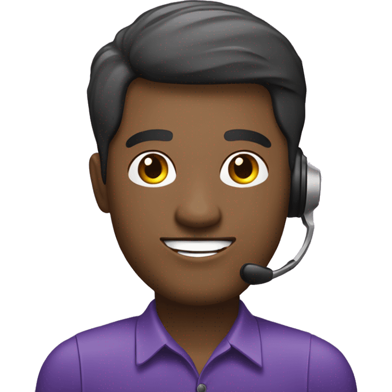 a call centre operator male with purple backgrond emoji