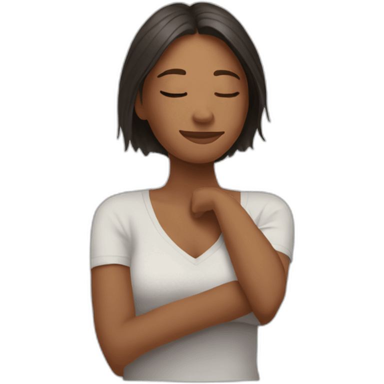 woman relazing and chilling feeling very calm and happy emoji