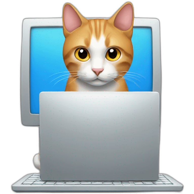 cat with computer emoji