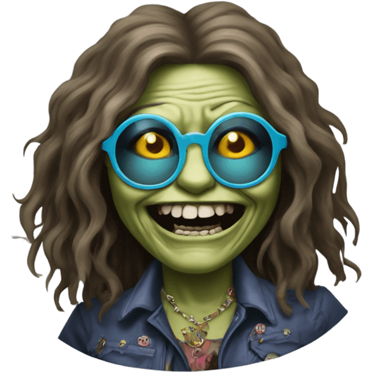  janis joplin zombie  dancing (wearing circle glasses) emoji