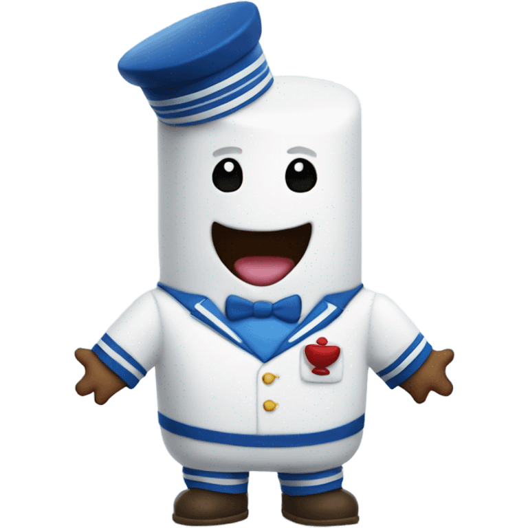 Marshmallow man wearing a blue sailor suit  emoji