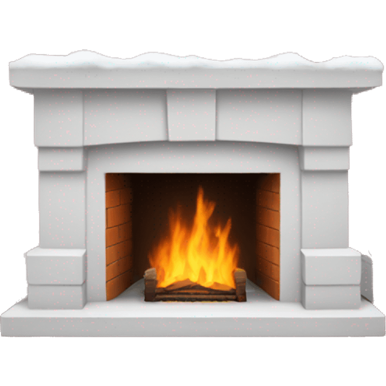 Winter Pink FirePlace, with snow on it emoji