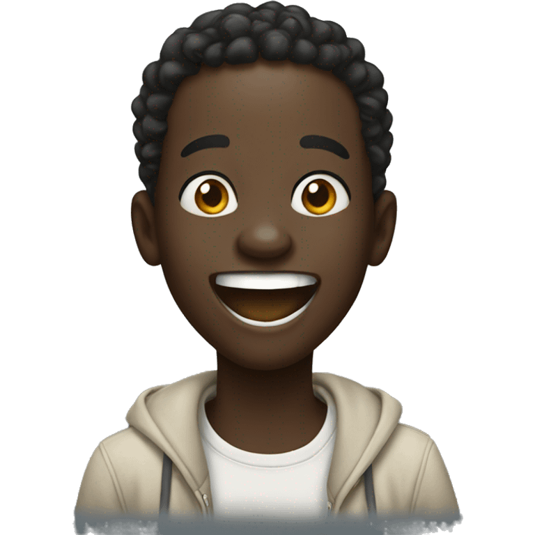 African boy laughing out loud emoji