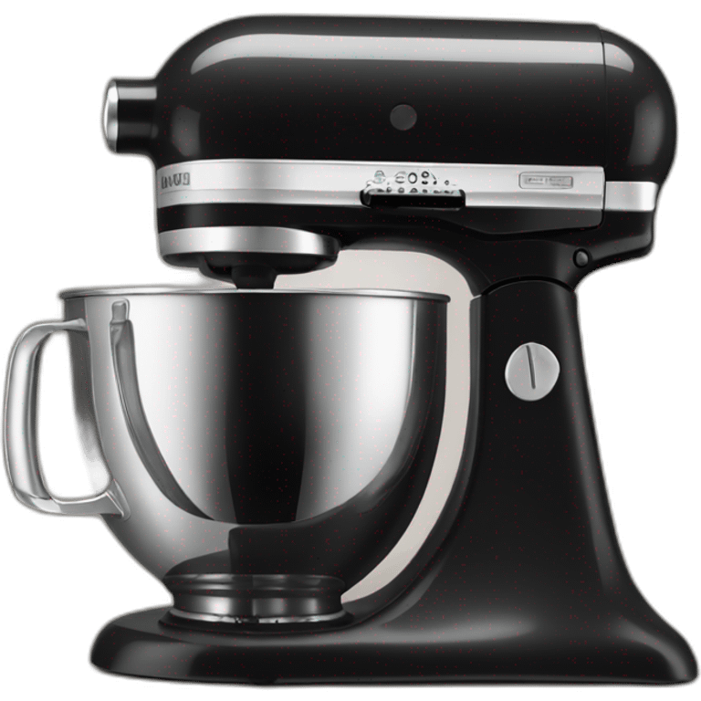 Black Stand mixer with clear glass bowl emoji