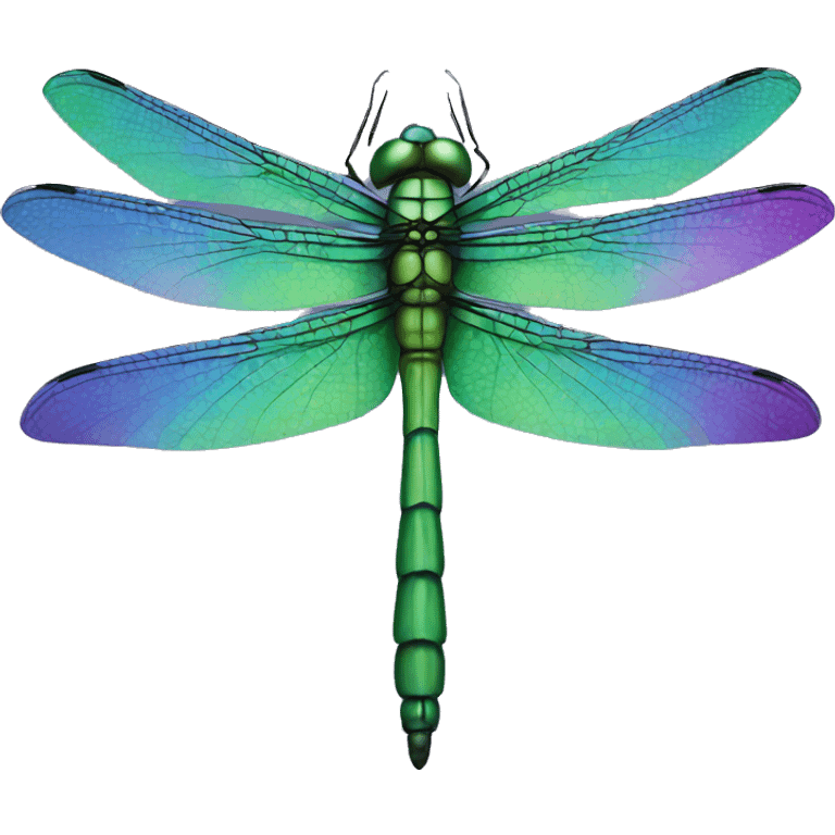 Blue, green and purple dragonfly emoji