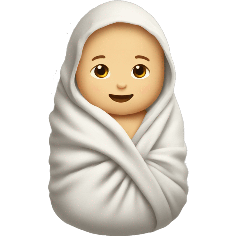 Swaddled baby boy burrito shaped emoji emoji