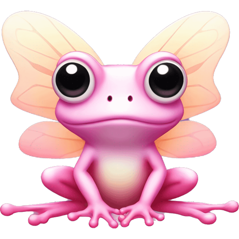 Light pink Fairy frog with gradient wings emoji