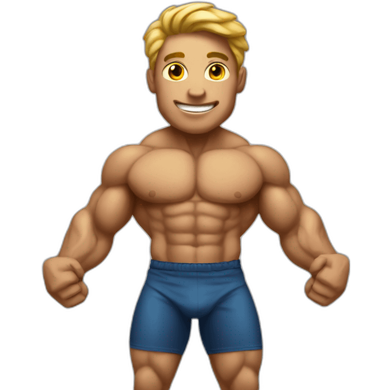 bodybuilder with pant emoji