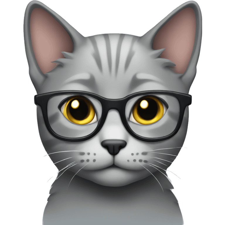 nerd grey cat emoji