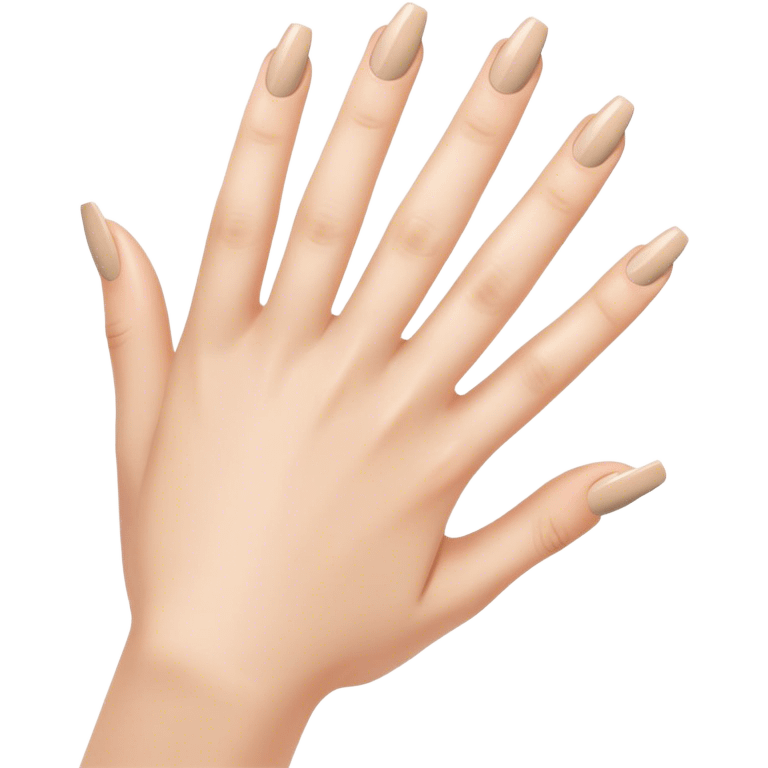 beautiful realistic female hand with beige manicure emoji