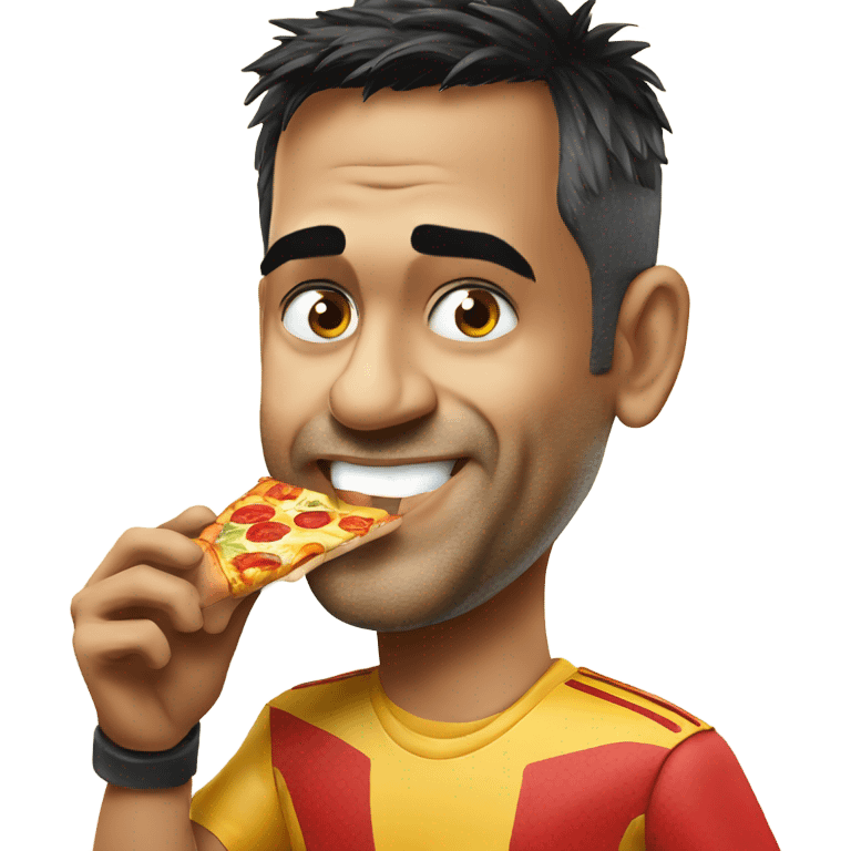 Ms dhoni eating pizza emoji