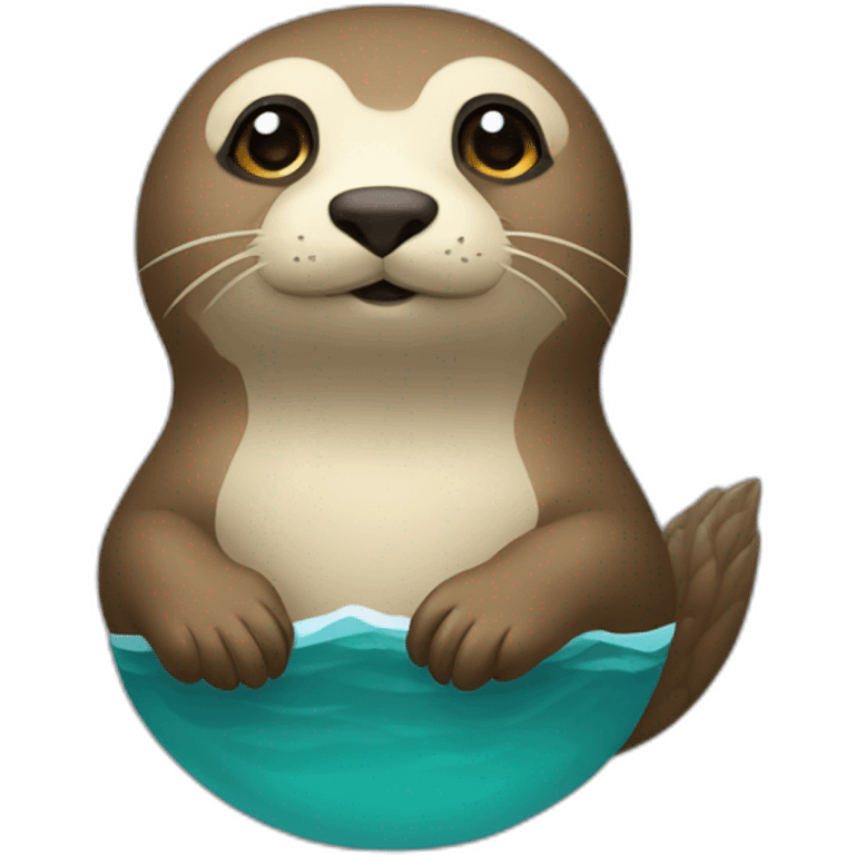 un perroquet sur le dos d'une loutre emoji