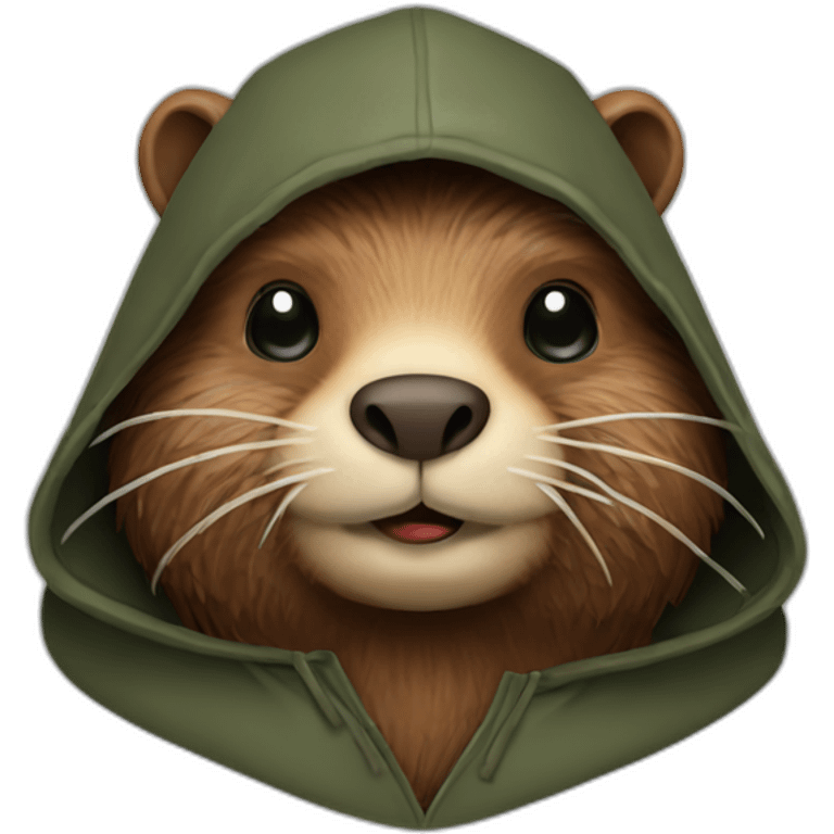 Beaver with hood emoji