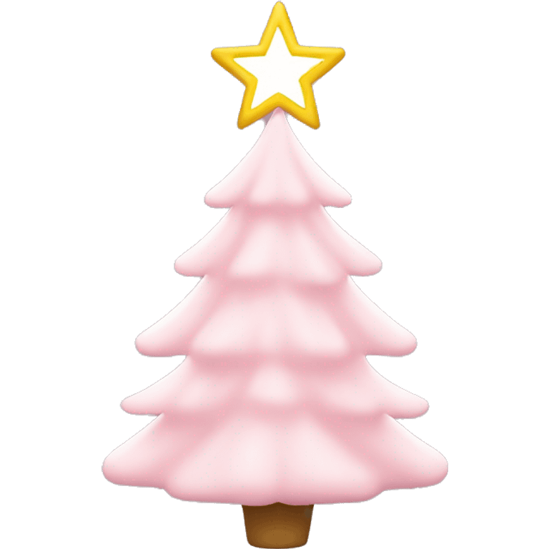 Light Pink Christmas tree with a white star on top emoji