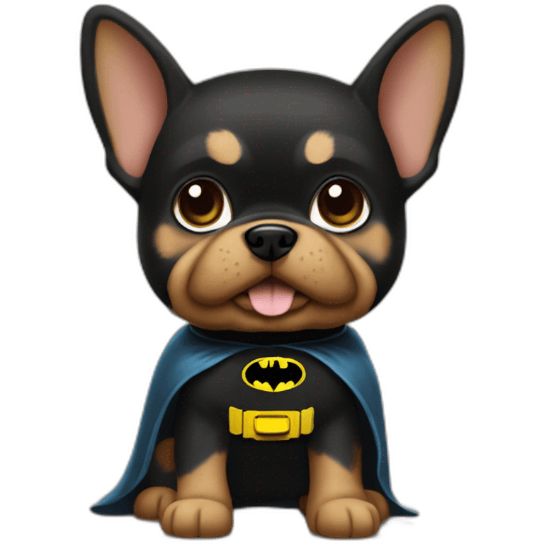 Dog puppie Yorkshire with Batman Costume emoji