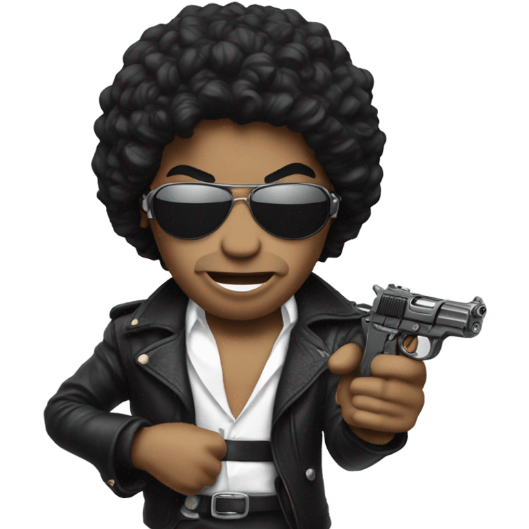 Michel Jackson with toy gun emoji