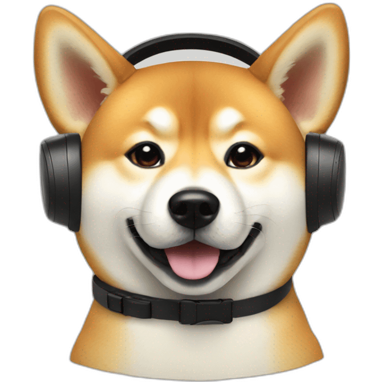 sitting shiba inu wearing vr headset emoji