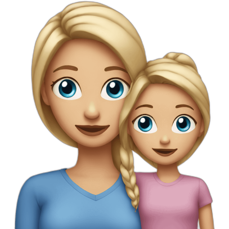 mom and daughter blue eyes  emoji