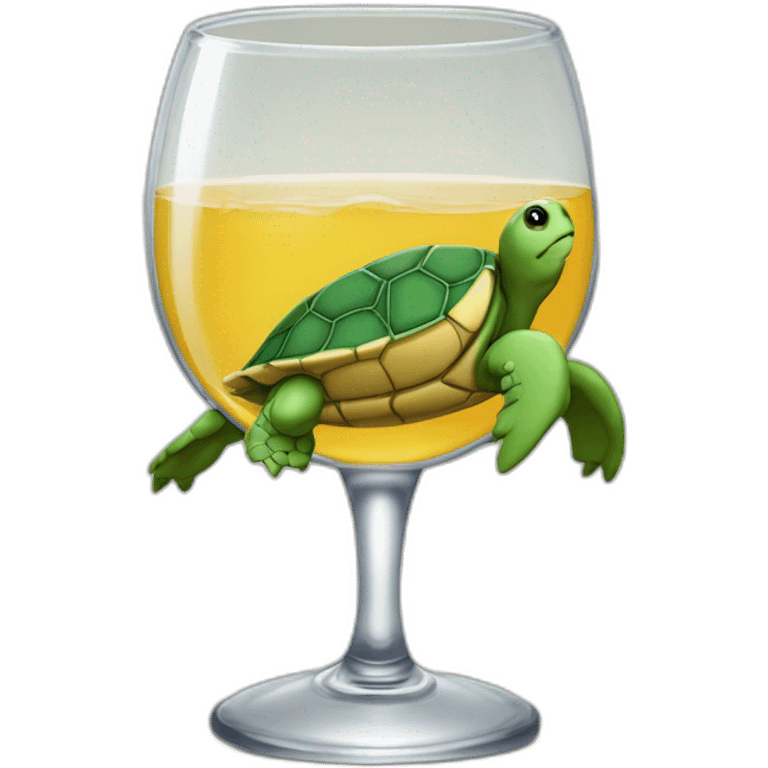 Tortue sur shoto qui boit un verre emoji