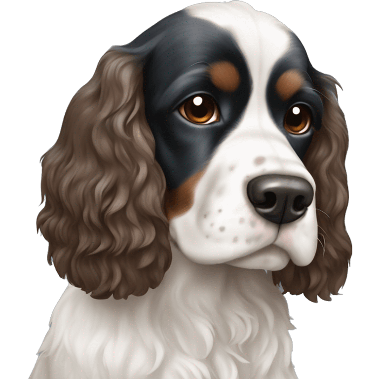 Black and white cocker spaniel blue and brown eyds emoji