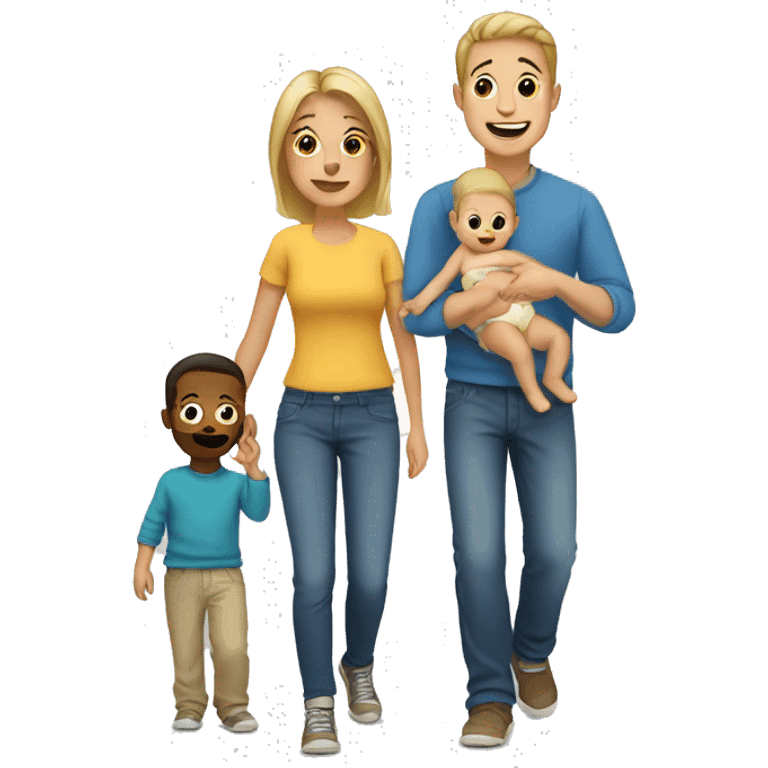 Family with little boy and baby emoji