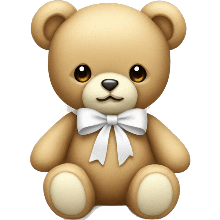 Beige teddy with a white bow emoji