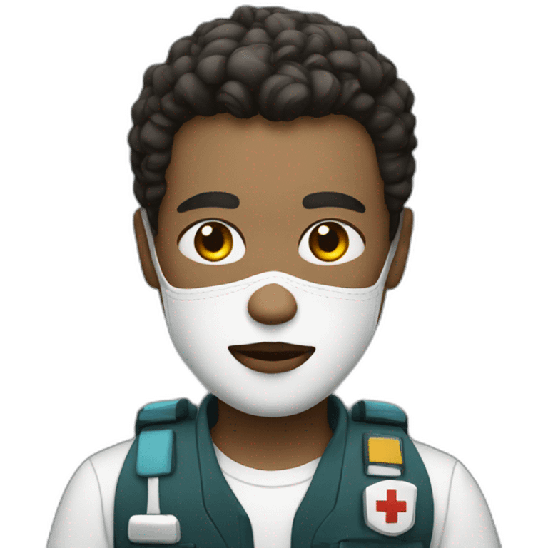 Ambulance yung man with white skin emoji