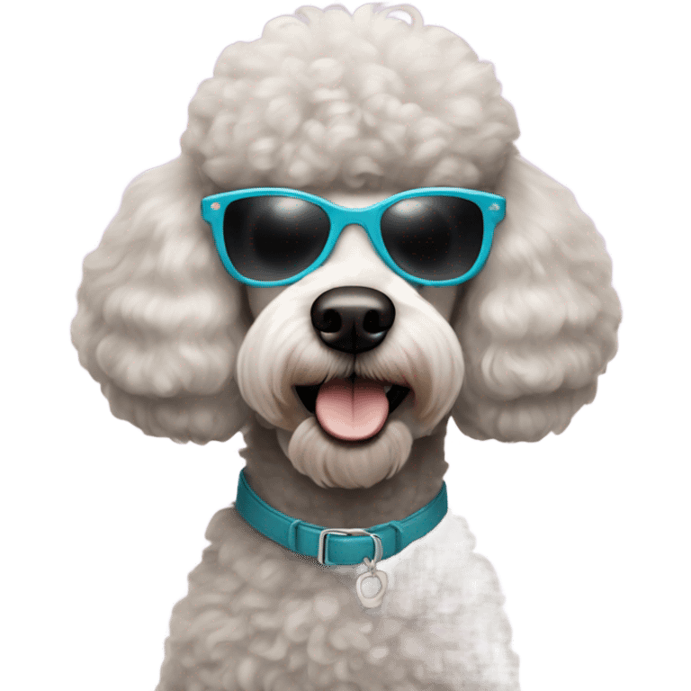 Poodle wearing sunglasses  emoji