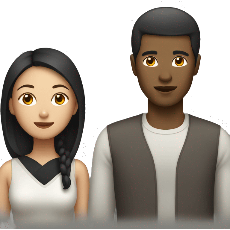 Asian women with black man emoji