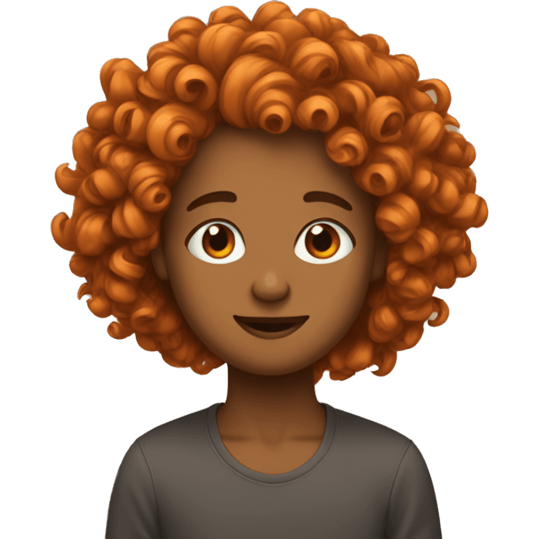 Doodle brown orange with curls emoji