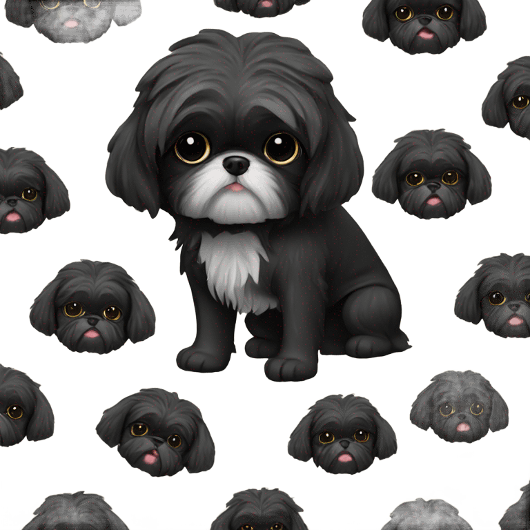 Full black Shih tzu in hoodie emoji