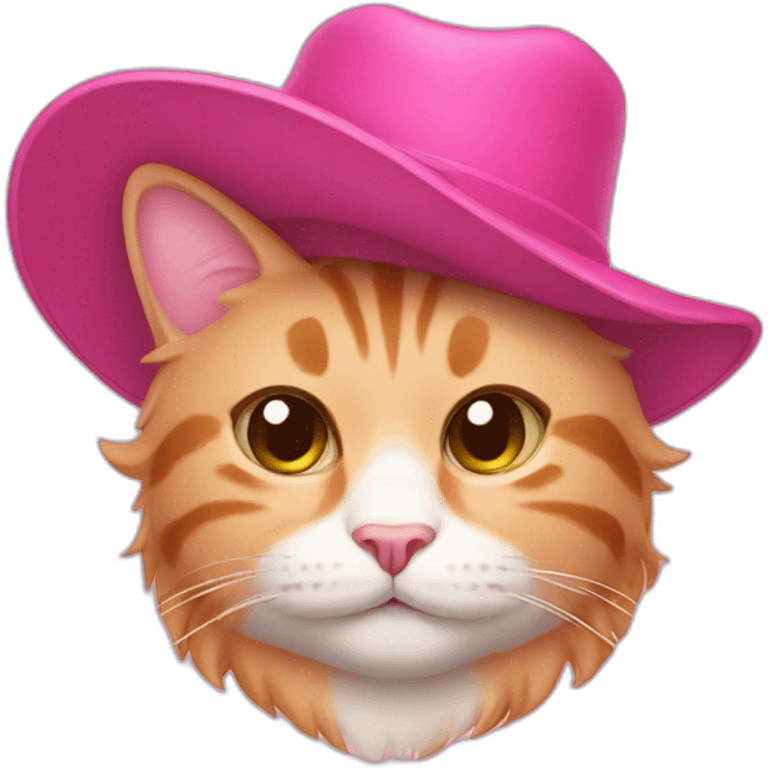 pink cat with hat emoji