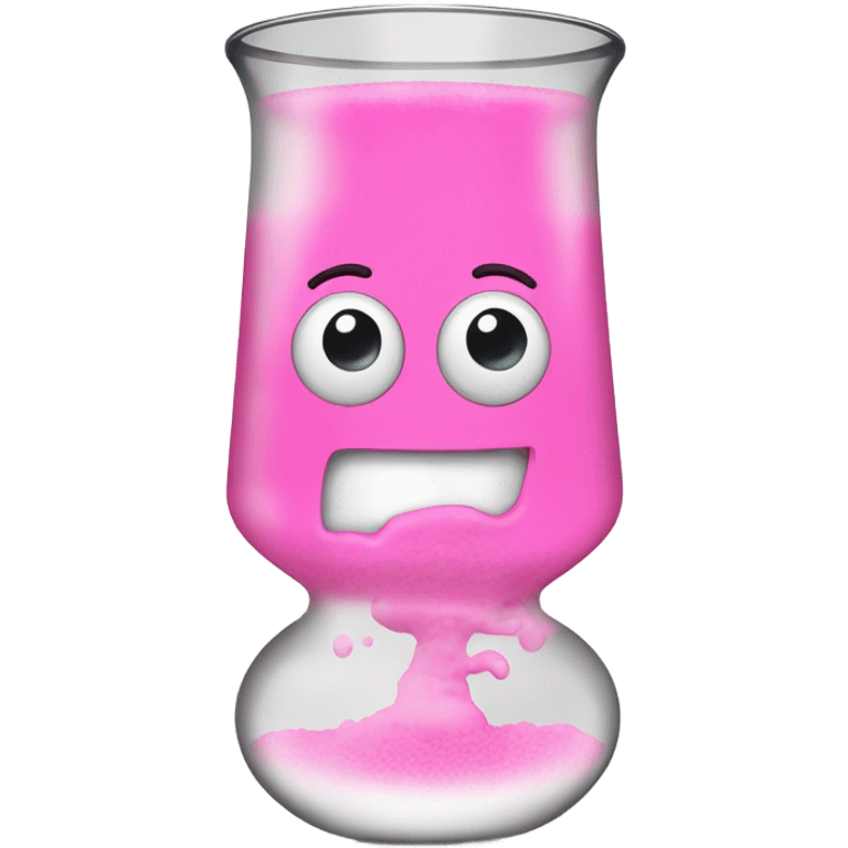 pink sorbent in a glass beaker emoji