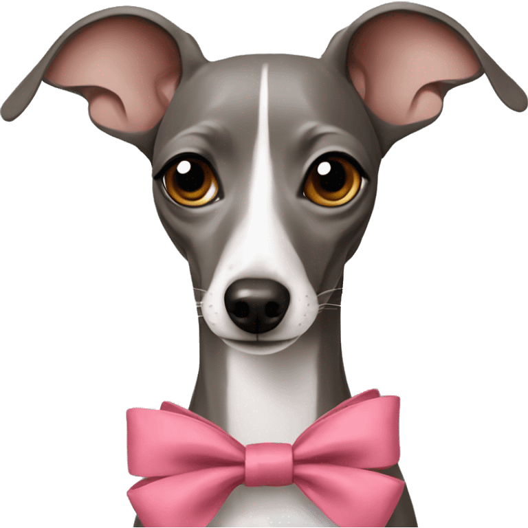 Italian greyhound with bows emoji