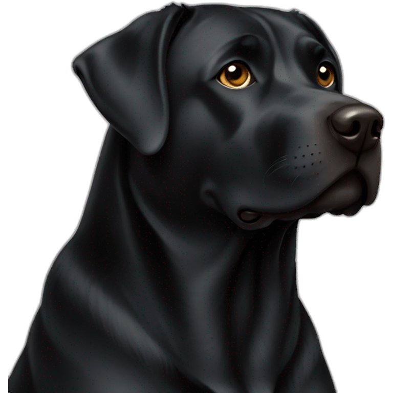 Black fat labrador emoji