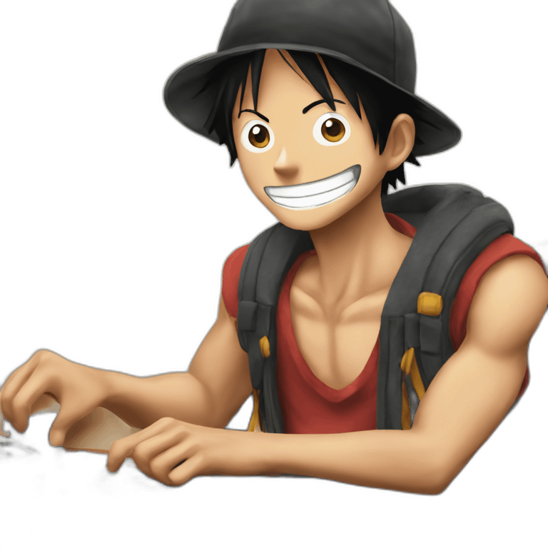 Luffy with DJ emoji