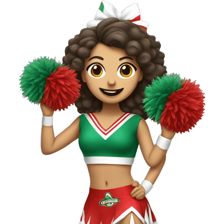 Mexican Cheerleader with pom-poms emoji