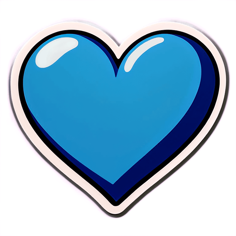 Pop art blue heart  emoji