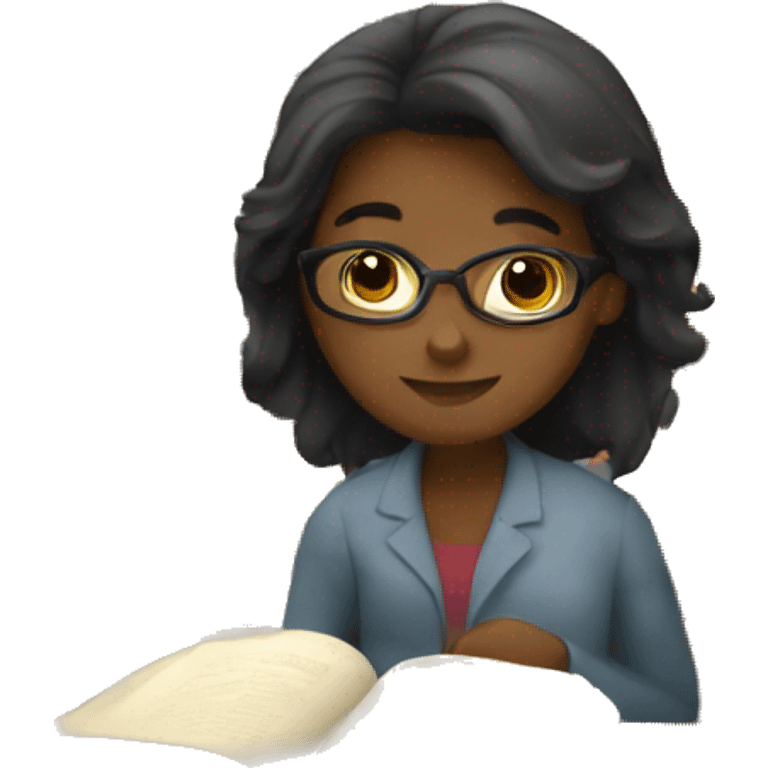 Female Studying in library emoji