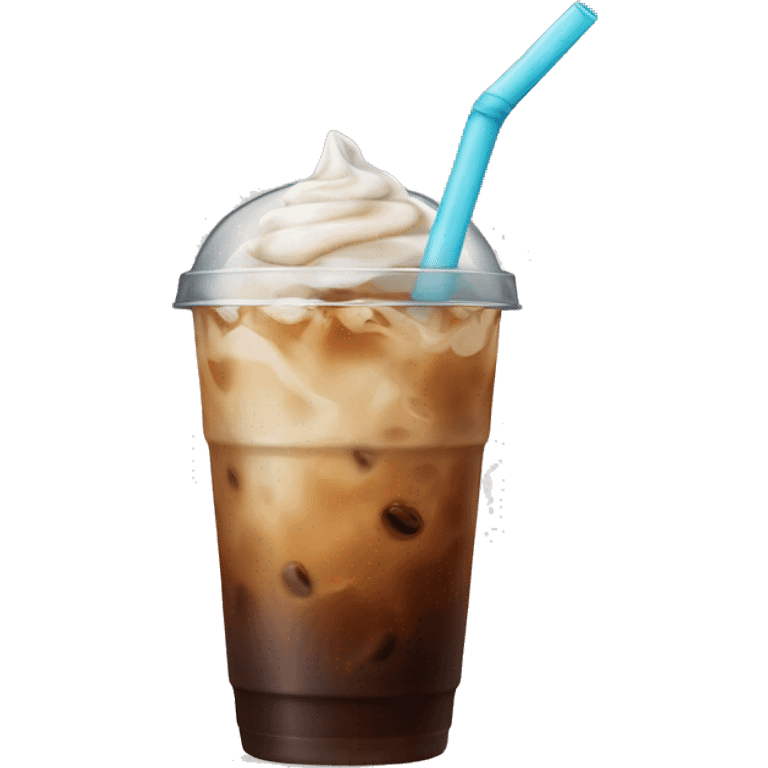 Iced coffee with straw emoji