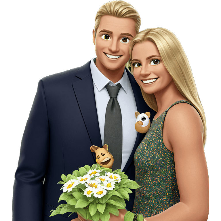 smiling couple in outdoor setting emoji