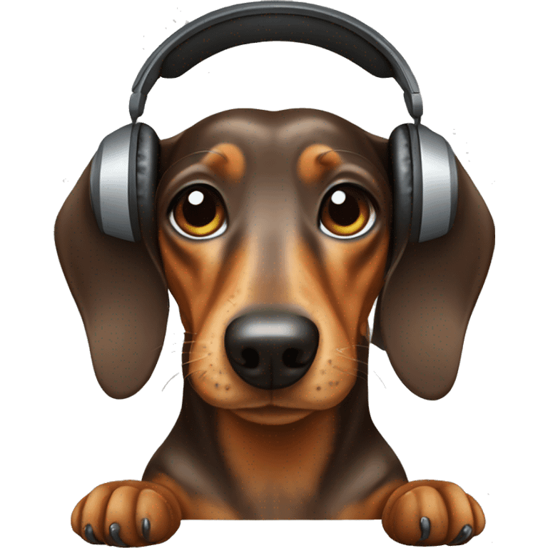 Dachshund with headphones emoji